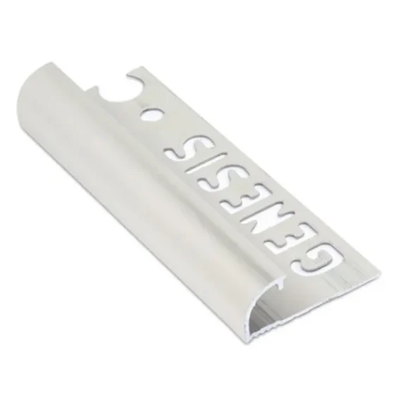 Tile Trim Genesis Round Aluminium Gloss 8mm x 2.5m