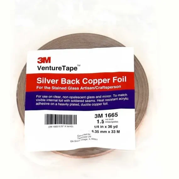 Copper Foil Silver Back - 6.35mm x 33m (1.5mm)