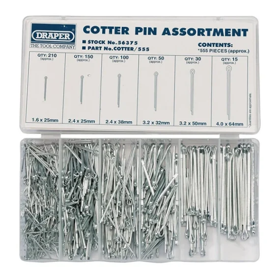 Split Pin Assortment Draper (555 piece)