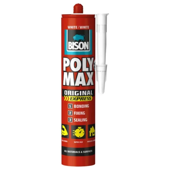 Adhesive/Sealant Bison - POLY MAX EXPRESS White 425g