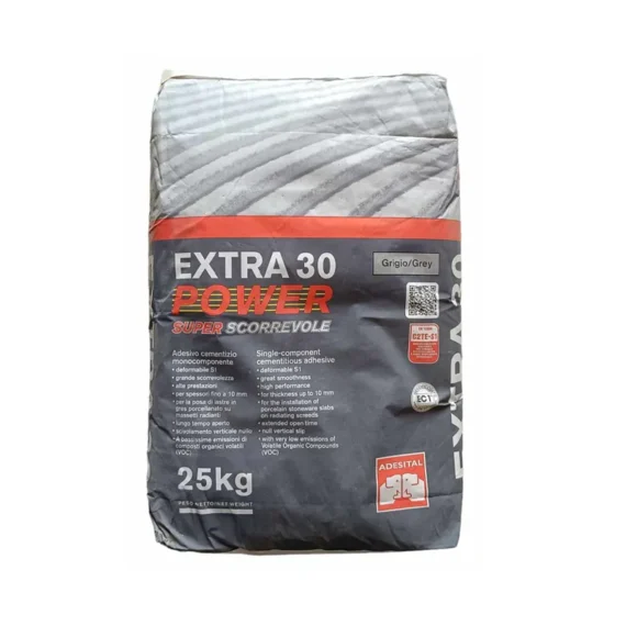 Tiles Adhesive Adesital Extra 30 Power Grey C2TES1 (25kg)