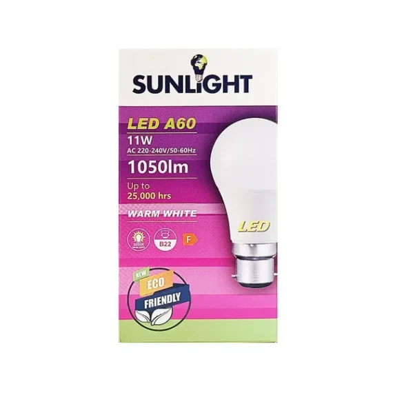 Λάμπα LED Sunlight A60 B22 11W Warmwhite-3000K