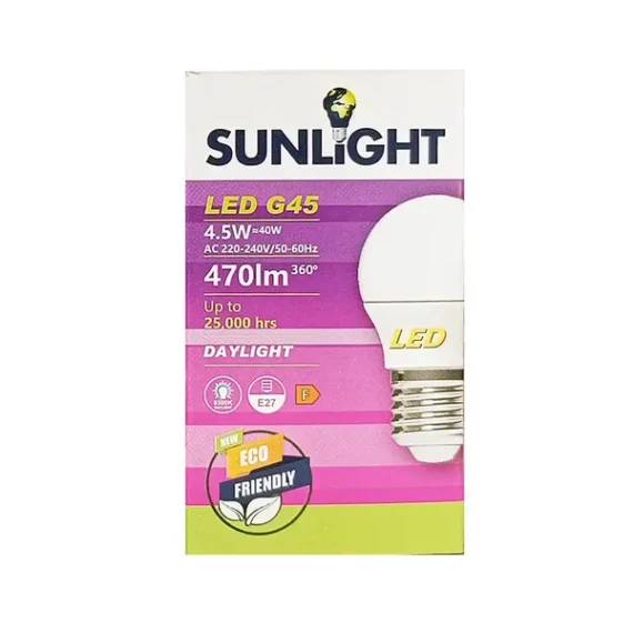 Λάμπα LED Sunlight G45 E27 4.5W Daylight-6500K