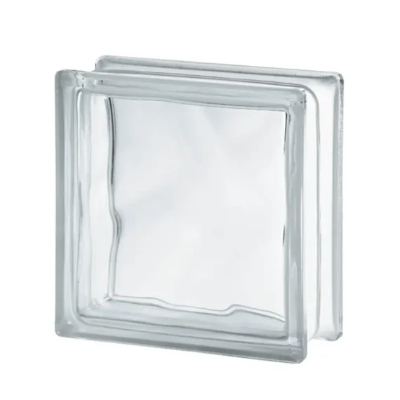 Glass Brick Clear Wave VE 19 x 19 x 8cm