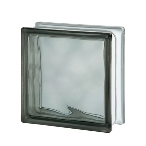 Glass Brick Grey Wave 19 x 19 x 8cm