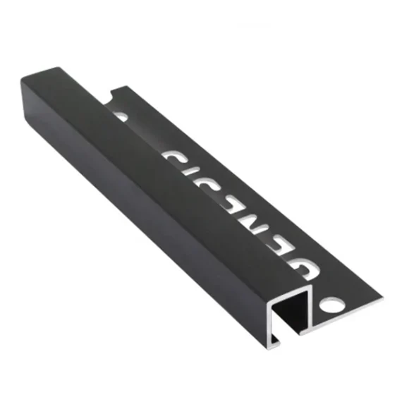 Tile Trim Genesis Square Aluminium Black 10mm x 2.5m
