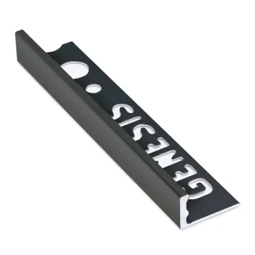 Tile Trim Genesis Elbow Aluminium Black 10mm x 2.5m
