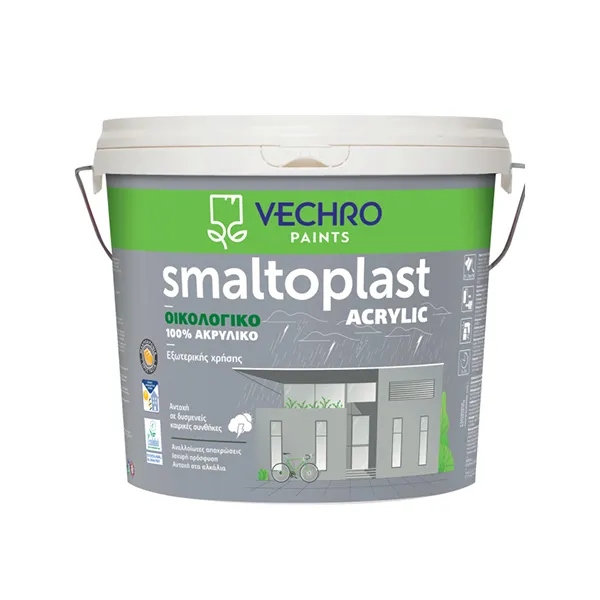 Exterior Paint Vechro Smalto Acrylic White (Choose Size)