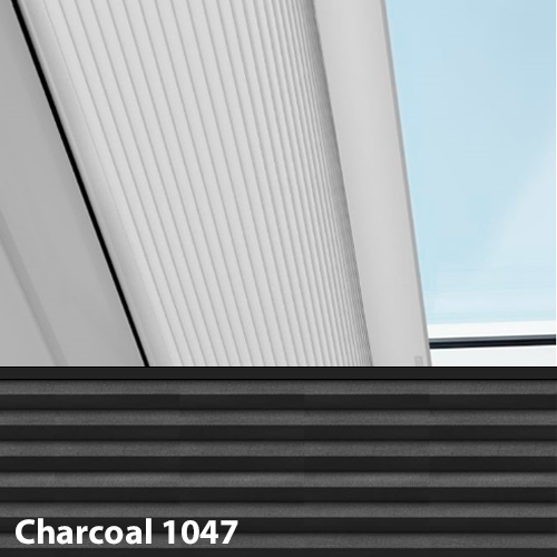 Blackout Pleated Blinds - Charcoal 1047