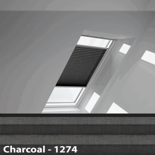 Velux Pleated Blinds - Charcoal 1274