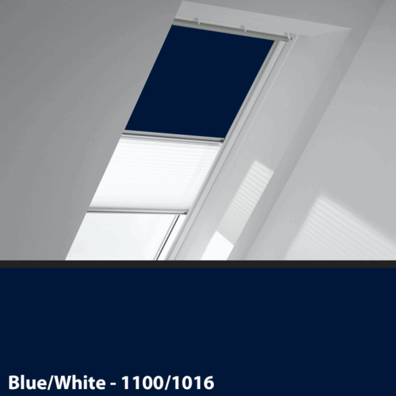 Velux Duo Blackout Blinds - Blue/White 1100/1016