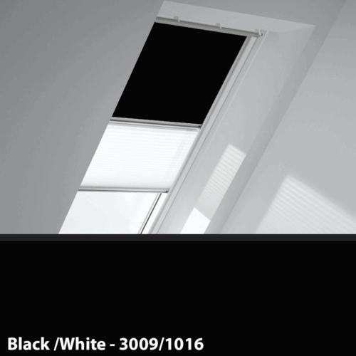 Velux Duo Blackout Blinds - Black/White 3009/1016