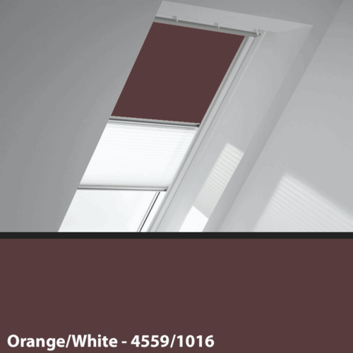 Velux Duo Blackout Blinds - Dark Brown/White 4559/1016
