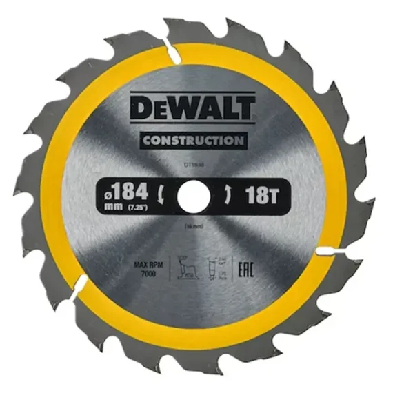 Saw Blade Dewalt Wood 184mm x 20mm 18T