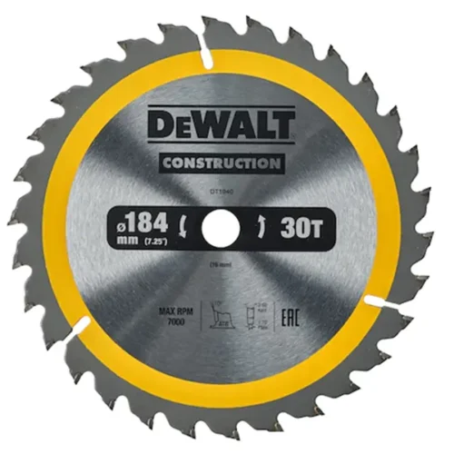 Δίσκος Κοπής Ξύλου Dewalt 184mm x 20mm x 30T