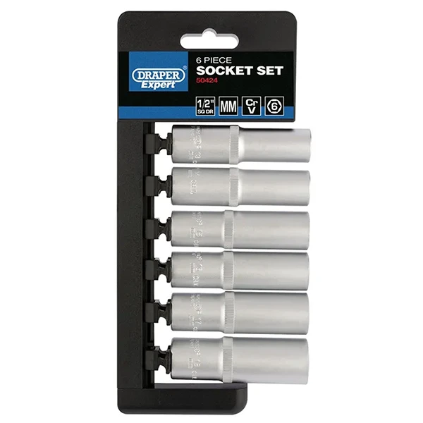 Καρυδάκια Σετ Draper Μακρυά 1/2" (6pcs)