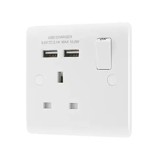 Socket Single British General with USB
