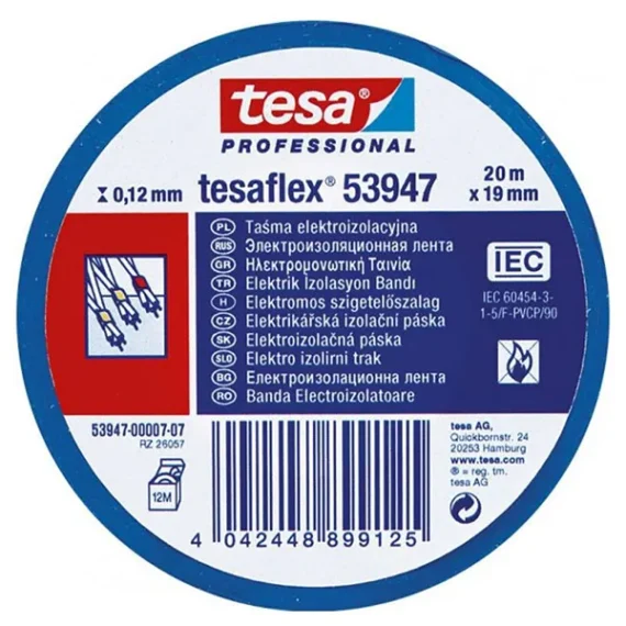 Ταινιά Ηλεκτρολόγου Tesa Μπλε 19mm x 20m