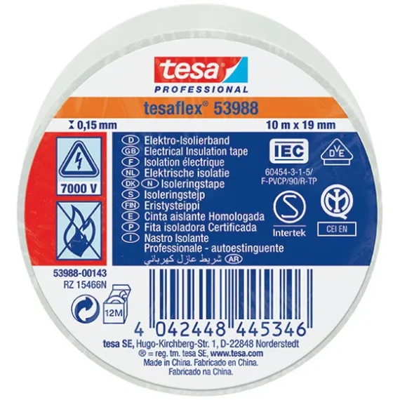 Ταινιά Ηλεκτρολόγου Tesa Άσπρη 19mm x 20m