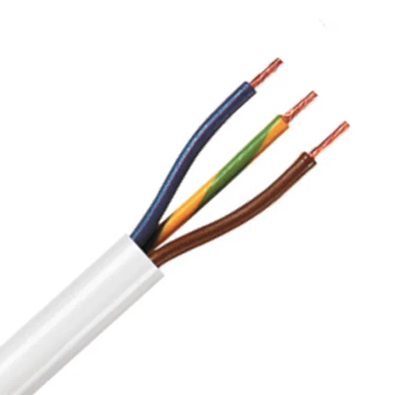 Cable Flexible White 3 Core per Meter (Choose Size)