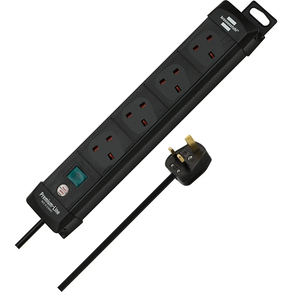 Extension Lead Brennenstuhl Premium-Line Safety Fuse Button 4-way 1.5mm (Choose Length)