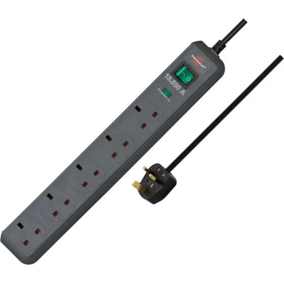 Extension Lead Brennenstul Eco-Line Surge protection 5-way 1.5mm (Choose Length)