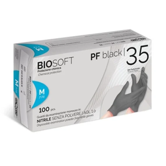 Gloves nitrile Biosoft Black (Choose Size)