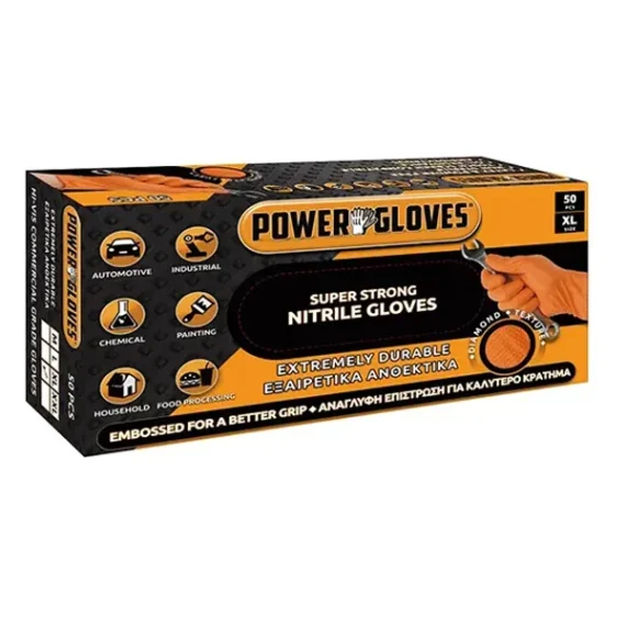Gloves nitrile Power X Orange (Choose Size)