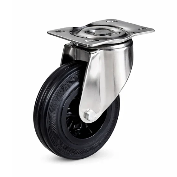 Industrial Wheel Black with Flange (Choose Diameter)