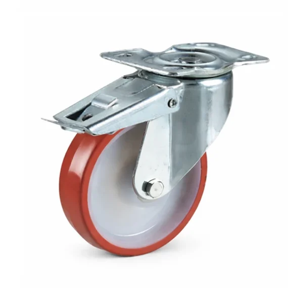 Industrial Wheel Brown with Flange and Break (Choose Diameter)