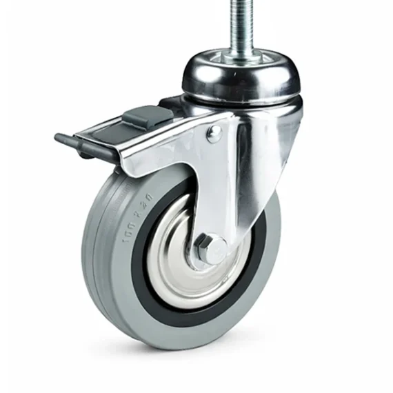 Industrial Wheel Grey with Bolt and Break (Choose Diameter)
