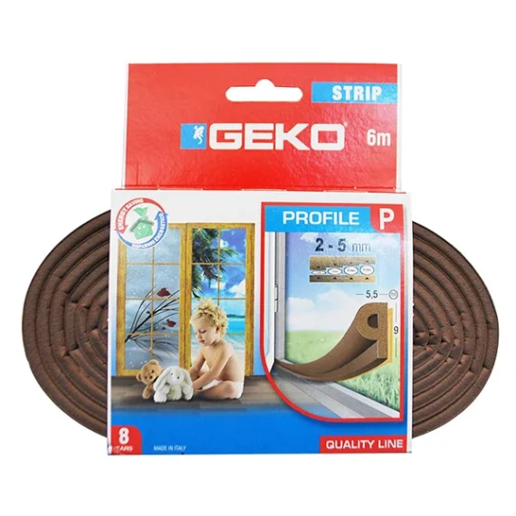 Aεροστοπ Geko Λαστιχένιο Καφέ 5mm x 6m